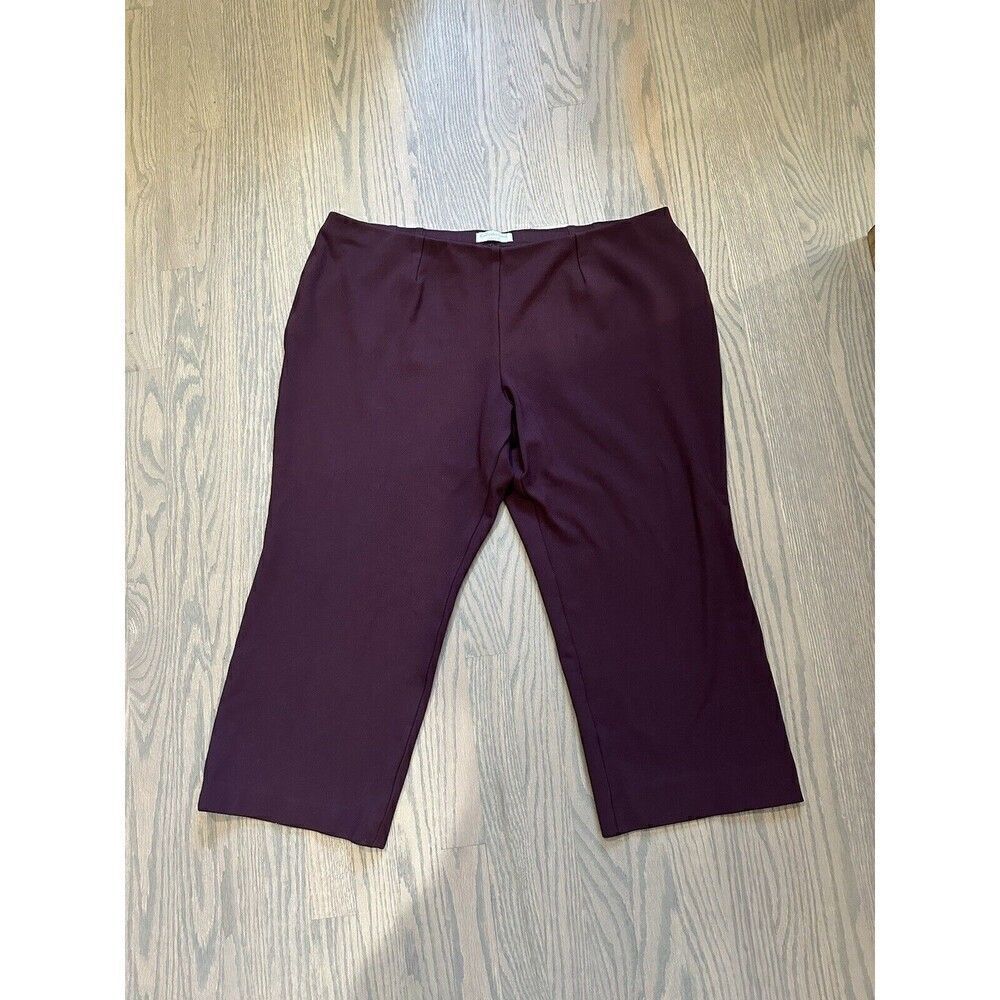 Coldwater Creek Classic Fit Crop Pants Stretch Waistband Pull On Purple Size 2x